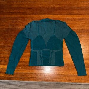 Teal Long Sleeve Workout Top